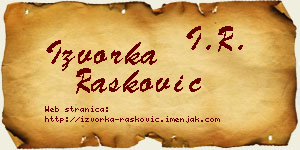 Izvorka Rašković vizit kartica